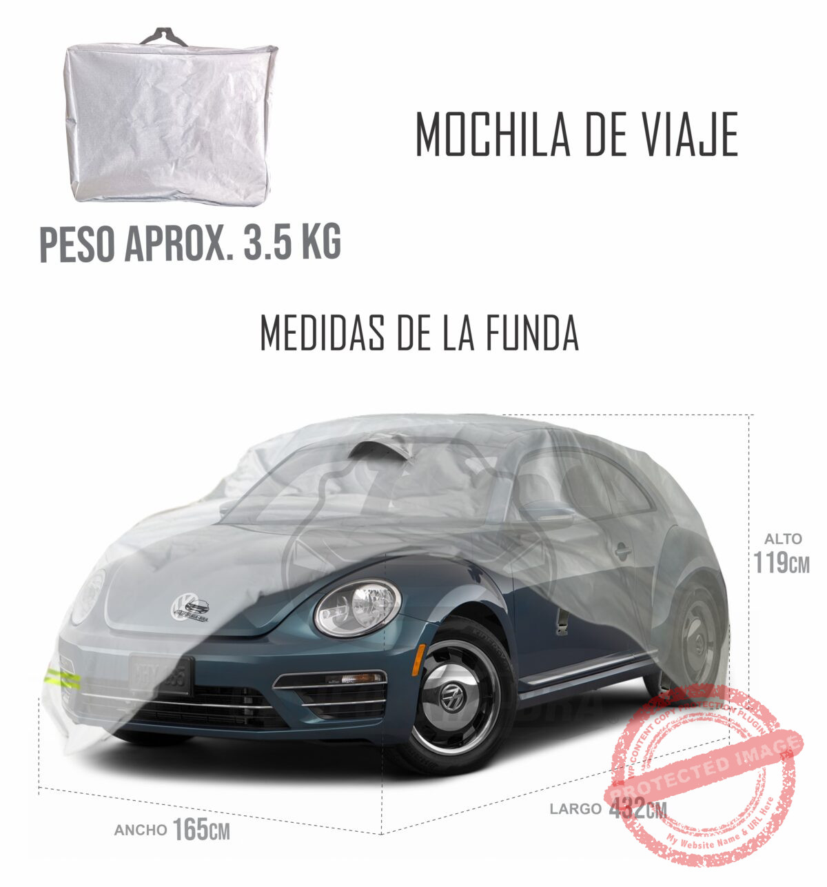 GENERICA BEETLE SEDAN MEDIDAS 2 Funda para Beetle - Imagen 1