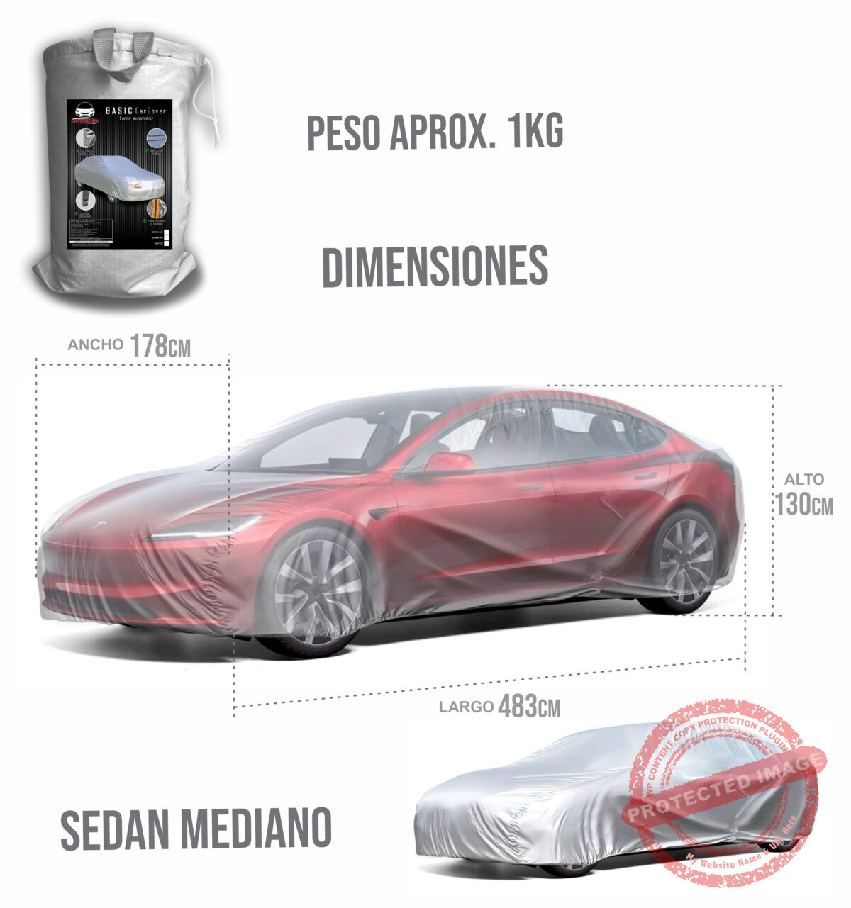 SEDAN MEDIANO Funda Económica Para Sedán Mediano - Imagen 1